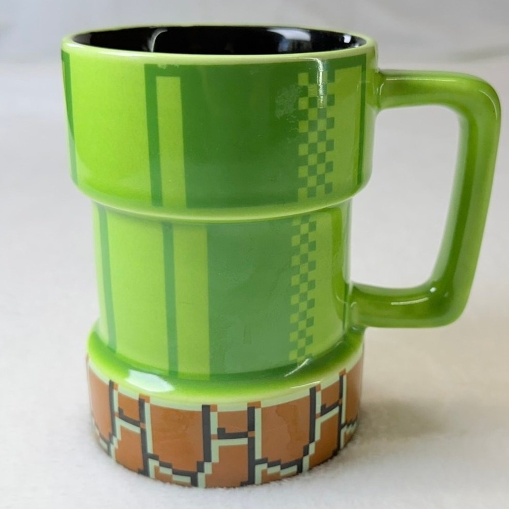 Super Mario Brothers Warp Pipe Mug Green 15 Oz‎ 4.5"H By ThinkGeek 2018